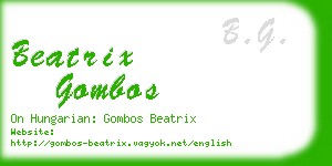 beatrix gombos business card